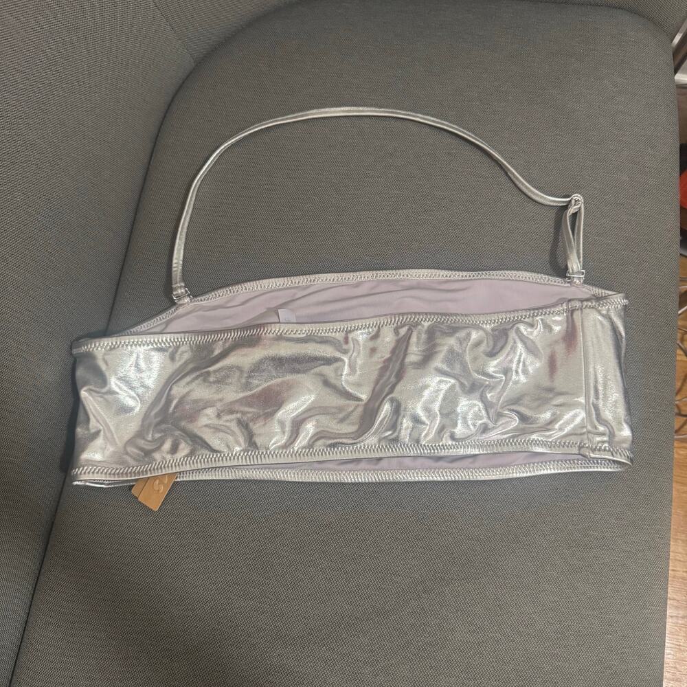 SKIMS Size 2X Nickel Silver Swim Bandeau Bikini Top Women’s SSW-BND-0025 NWT - Picture 3 of 11